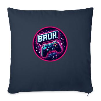 Bruh - Logo du joueur - Housse de coussin décorative 45 x 45 cm - bleu marine - Devant