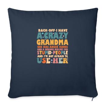 Ich habe eine verrückte Oma - Sofakissenbezug 45 x 45 cm - Navy - Vorne