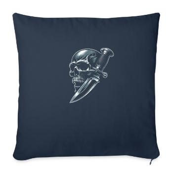 Schattenstoß: Schädel vom Dolch durchbohrt - Sofakissenbezug 45 x 45 cm - Navy - Vorne