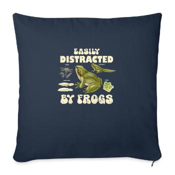 Leicht von Fröschen abgelenkt - Sofakissenbezug 45 x 45 cm - Navy - Vorne