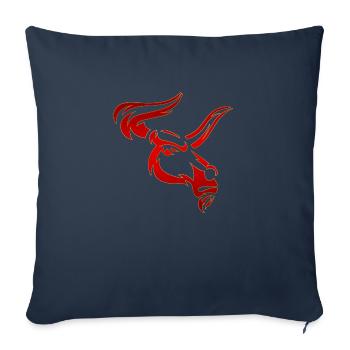 Bull Bull Head Head Logo Steak Beast Gym Horn - Sofa pillowcase 17,3'' x 17,3'' (45 x 45 cm) - navy - Front