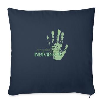Tout le monde est un individuum - Housse de coussin décorative 45 x 45 cm - bleu marine - Devant