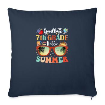 Auf Wiedersehen 7. Klasse Hallo Sommer - Sofakissenbezug 45 x 45 cm - Navy - Vorne