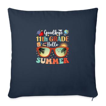 Auf Wiedersehen 11. Klasse Hallo Sommer - Sofakissenbezug 45 x 45 cm - Navy - Vorne