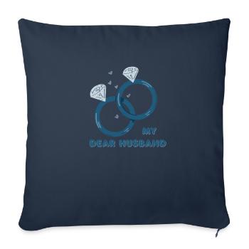 Mes chers husbans - Housse de coussin décorative 45 x 45 cm - bleu marine - Devant