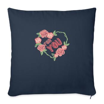 Pour vous - Housse de coussin décorative 45 x 45 cm - bleu marine - Devant