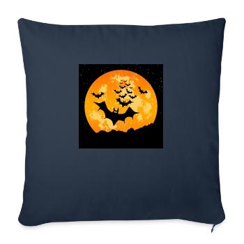 Halloween flying bats - Sofa pillowcase 17,3'' x 17,3'' (45 x 45 cm) - navy - Front