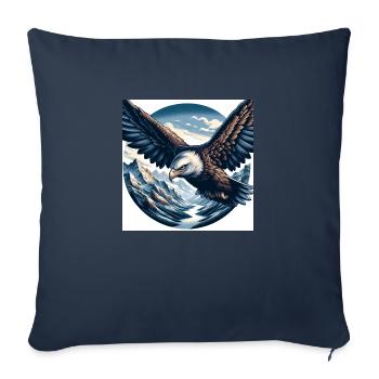 Aigle - Housse de coussin décorative 45 x 45 cm - bleu marine - Devant