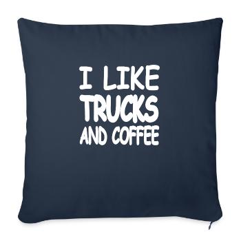 Camions - Housse de coussin décorative 45 x 45 cm - bleu marine - Devant