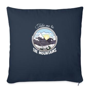 Emmenez-moi à la montagne Édition d’hiver - Housse de coussin décorative 45 x 45 cm - bleu marine - Devant