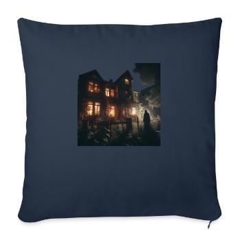 Horreur - Housse de coussin décorative 45 x 45 cm - bleu marine - Devant