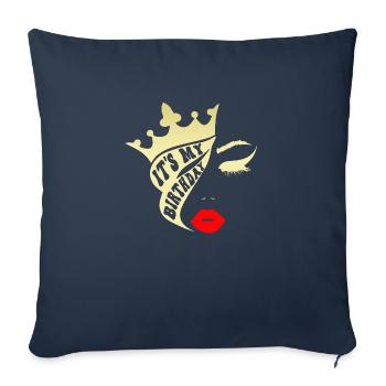 Beautiful female paint art Face colorful woman - Sofa pillowcase 17,3'' x 17,3'' (45 x 45 cm) - navy - Front