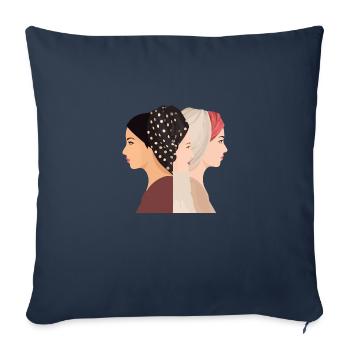 Les trois femmes - Housse de coussin décorative 45 x 45 cm - bleu marine - Devant