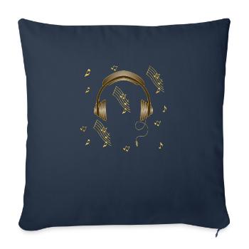 Écouteur - Housse de coussin décorative 45 x 45 cm - bleu marine - Devant