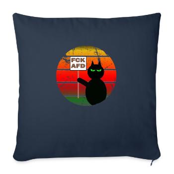 The Cat Statement FCKAFD - Sofakissenbezug 45 x 45 cm - Navy - Vorne