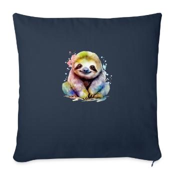 Watercolor Sloth - Sofa pillowcase 17,3'' x 17,3'' (45 x 45 cm) - navy - Front