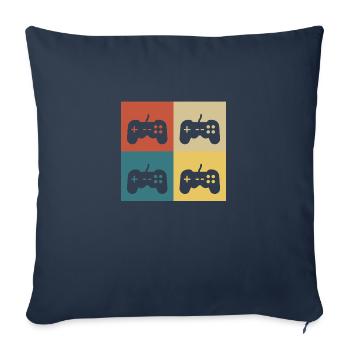 Retro-Vintage-Konsole - Sofakissenbezug 45 x 45 cm - Navy - Vorne