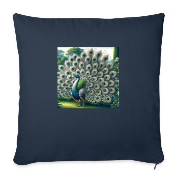 Paon - Housse de coussin décorative 45 x 45 cm - bleu marine - Devant