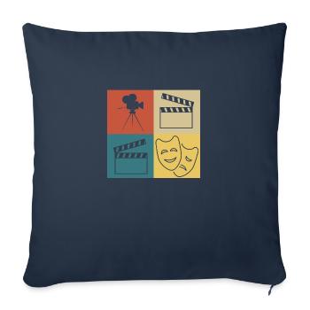 Retro Vintage Theater - Sofa pillowcase 17,3'' x 17,3'' (45 x 45 cm) - navy - Front