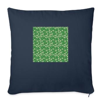 Blume-Blatt-Muster fleur feuille motif - Housse de coussin décorative 45 x 45 cm - bleu marine - Devant