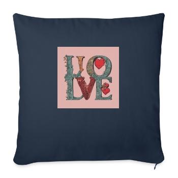 2024 Love Fashion Elegance - Sofa pillowcase 17,3'' x 17,3'' (45 x 45 cm) - navy - Front