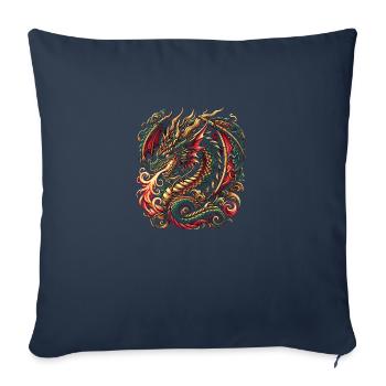 Smaragdgrüner Inferno-Drache - Sofakissenbezug 45 x 45 cm - Navy - Vorne