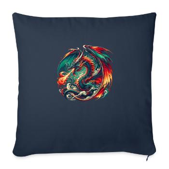 Infernalische Drachenspirale - Sofakissenbezug 45 x 45 cm - Navy - Vorne