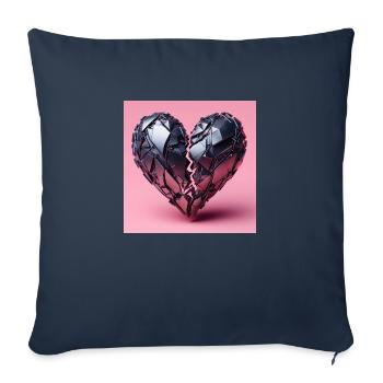 Cœur de fer - Housse de coussin décorative 45 x 45 cm - bleu marine - Devant