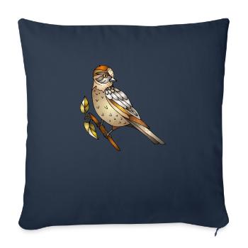 Bunter Vogel - Sofakissenbezug 45 x 45 cm - Navy - Vorne