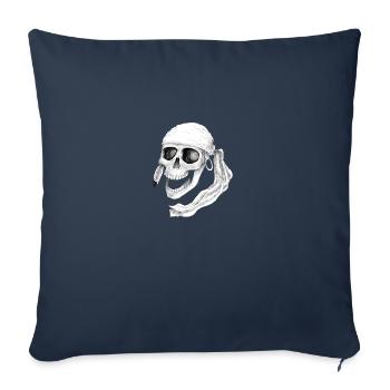 Crâne de pirate - Housse de coussin décorative 45 x 45 cm - bleu marine - Devant