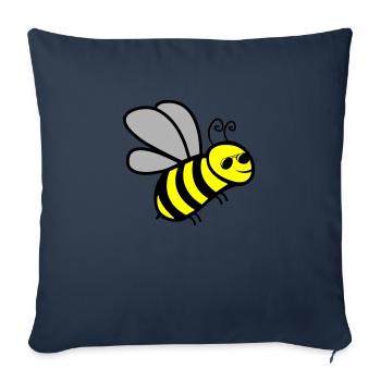 Abeille Cool - Housse de coussin décorative 45 x 45 cm - bleu marine - Devant