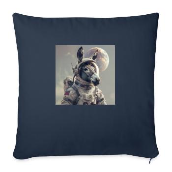 Âne - Housse de coussin décorative 45 x 45 cm - bleu marine - Devant