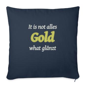 Pas tout l’or - Housse de coussin décorative 45 x 45 cm - bleu marine - Devant