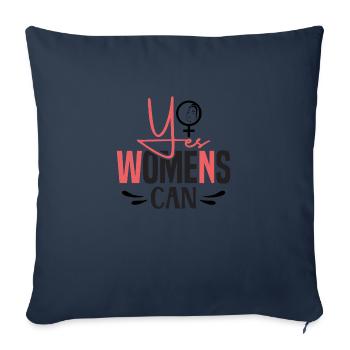 Yes Womens Can - Sofa pillowcase 17,3'' x 17,3'' (45 x 45 cm) - navy - Front