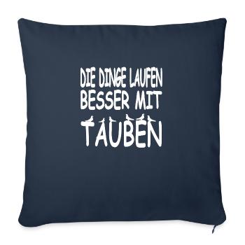 Tauben - Sofakissenbezug 45 x 45 cm - Navy - Vorne