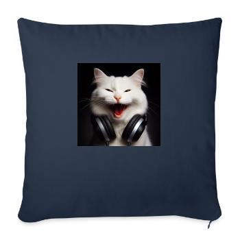 Musique Cat 3 - Housse de coussin décorative 45 x 45 cm - bleu marine - Devant