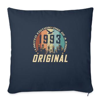 Vintage December 1993 31 Year Anniversary Gift - Sofa pillowcase 17,3'' x 17,3'' (45 x 45 cm) - navy - Front