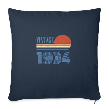 vintage 1934 - Housse de coussin décorative 45 x 45 cm - bleu marine - Devant
