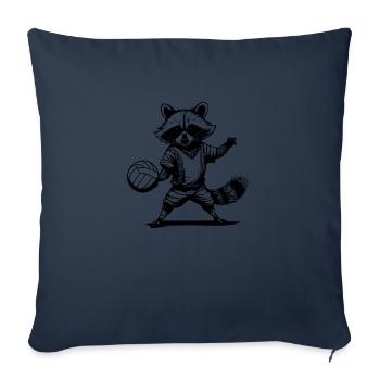 raton laveur, graffiti, gris, aquarelle, tennis - Housse de coussin décorative 45 x 45 cm - bleu marine - Devant