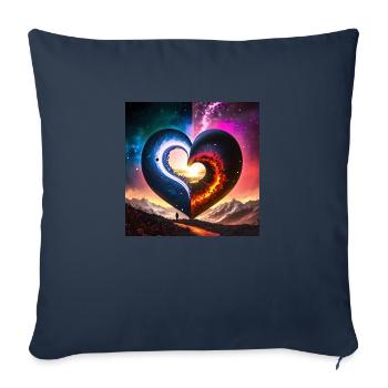 Firefly love ying yang - Sofa pillowcase 17,3'' x 17,3'' (45 x 45 cm) - navy - Front