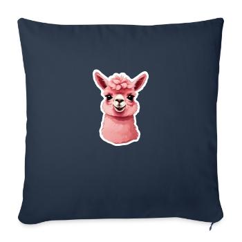 Lama lustieg amical - Housse de coussin décorative 45 x 45 cm - bleu marine - Devant