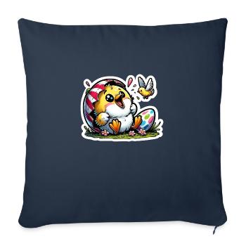 Easter chick cheerful - Sofa pillowcase 17,3'' x 17,3'' (45 x 45 cm) - navy - Front