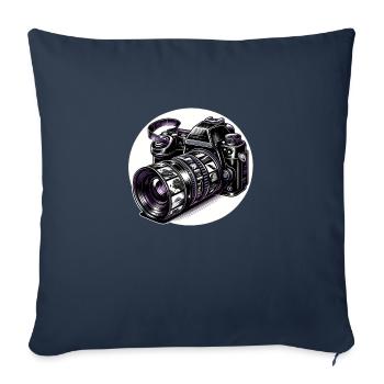Appareil photo numérique analogique - Housse de coussin décorative 45 x 45 cm - bleu marine - Devant
