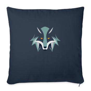Esquisse Sauvage : Loup - Housse de coussin décorative 45 x 45 cm - bleu marine - Devant