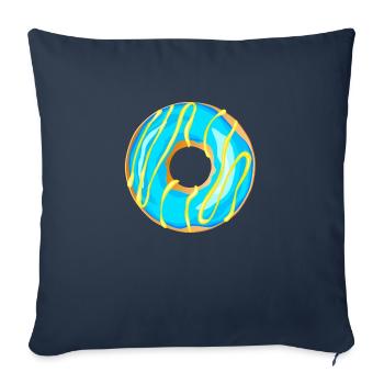 donut drawing dessert donuts cake pastry 1 A - Sofa pillowcase 17,3'' x 17,3'' (45 x 45 cm) - navy - Front