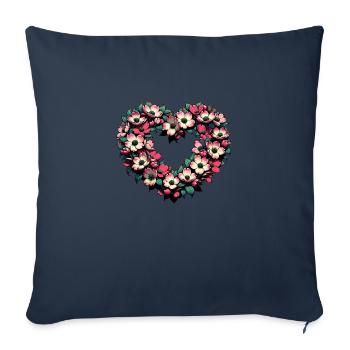 Fleur de cerisier - Housse de coussin décorative 45 x 45 cm - bleu marine - Devant