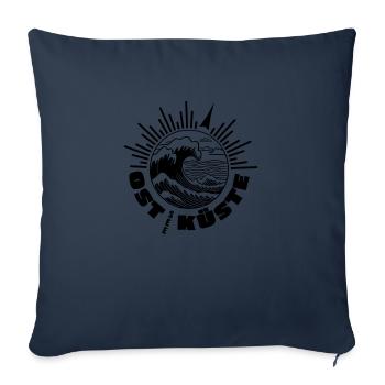 Baltic Sea Coast surf - Sofa pillowcase 17,3'' x 17,3'' (45 x 45 cm) - navy - Front