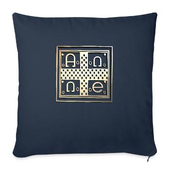 anne2 - Housse de coussin décorative 45 x 45 cm - bleu marine - Devant