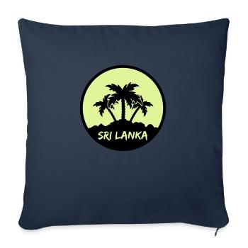 Sri Lanka - Housse de coussin décorative 45 x 45 cm - bleu marine - Devant
