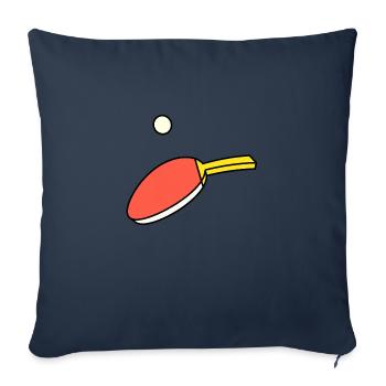 Ping Pong - Paddle & Ball - Housse de coussin décorative 45 x 45 cm - bleu marine - Devant